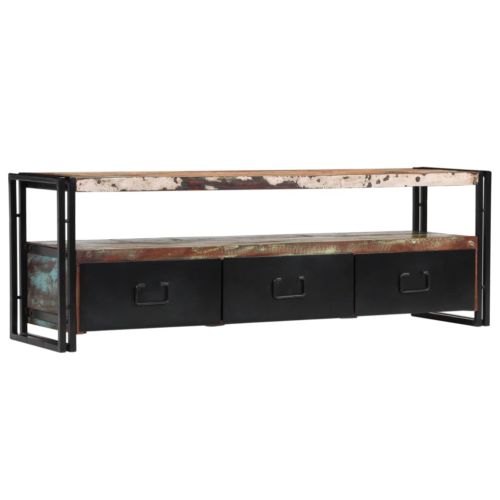 Meuble TV Bois de récupération massif 120 x 30 x 40 cm - XIOS