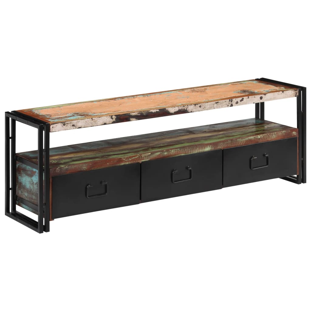 Meuble TV Bois de récupération massif 120 x 30 x 40 cm - XIOS