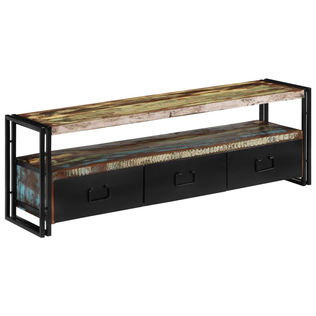 Meuble TV Bois de récupération massif 120 x 30 x 40 cm - XIOS