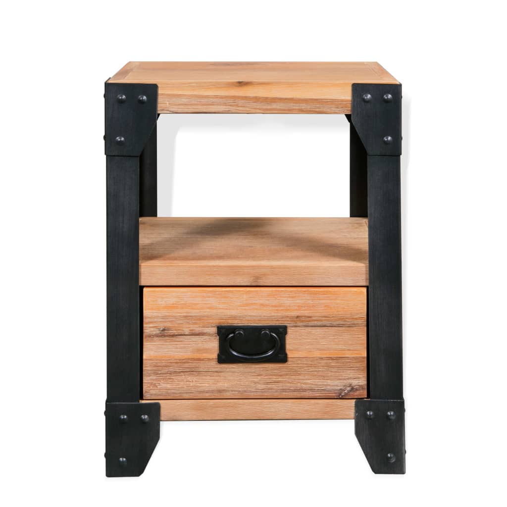 Table de chevet Bois d'acacia Acier 40 x 30 x 54 cm - XIOS