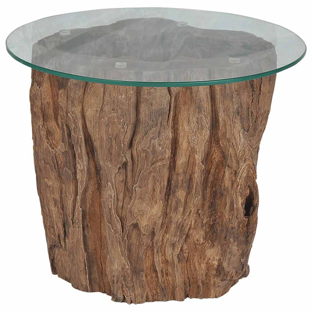 Table basse Teck Verre 50x40 cm - XIOS