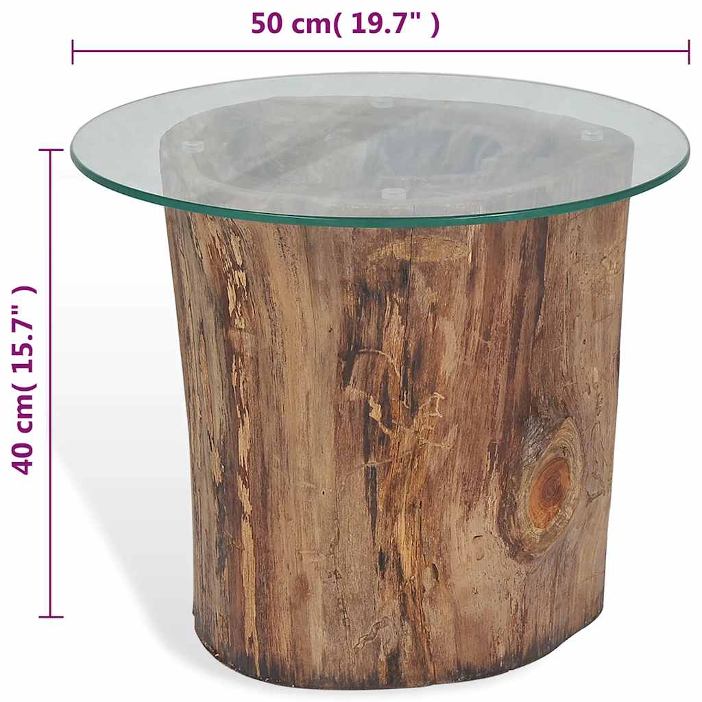 Table basse Teck Verre 50x40 cm - XIOS