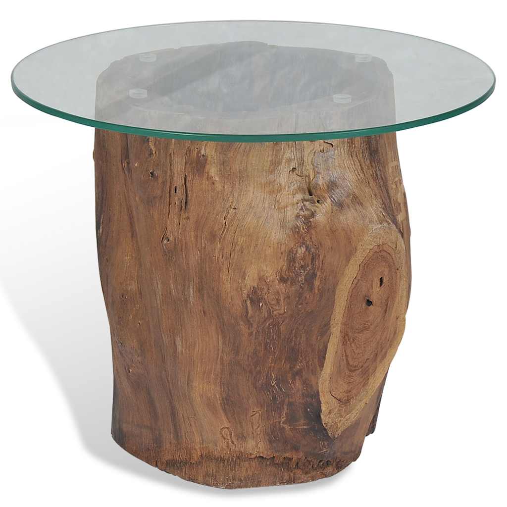 Table basse Teck Verre 50x40 cm - XIOS