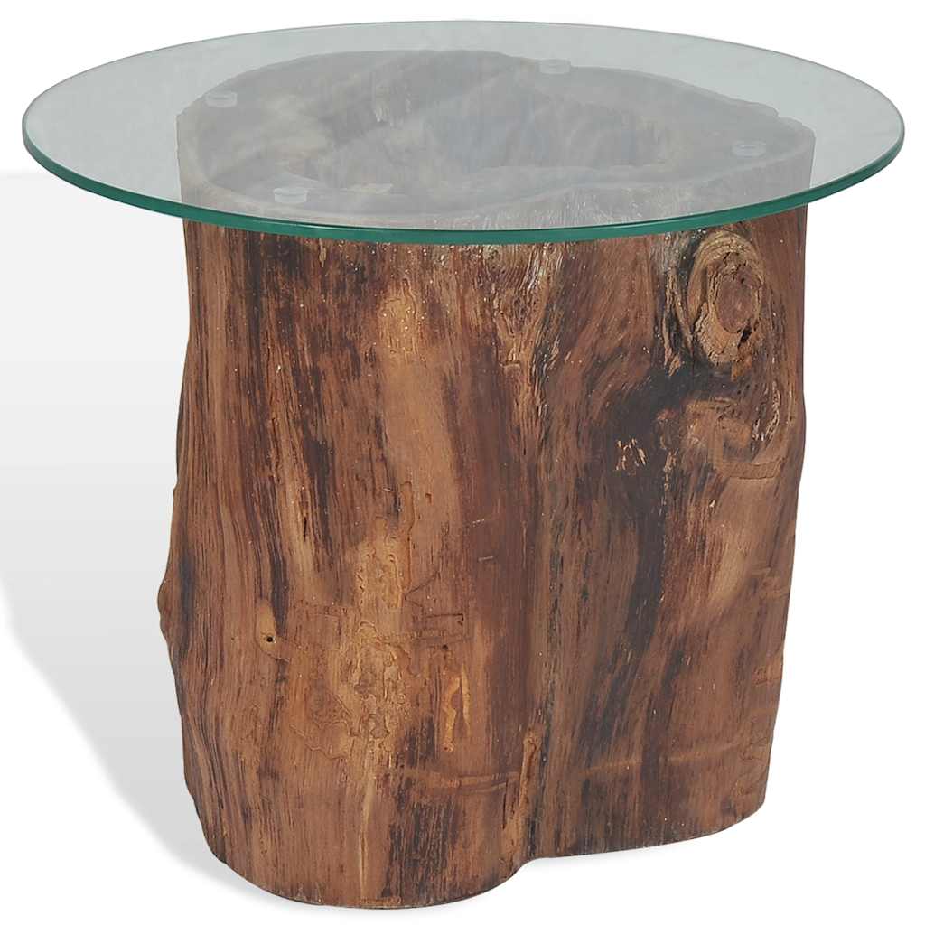 Table basse Teck Verre 50x40 cm - XIOS