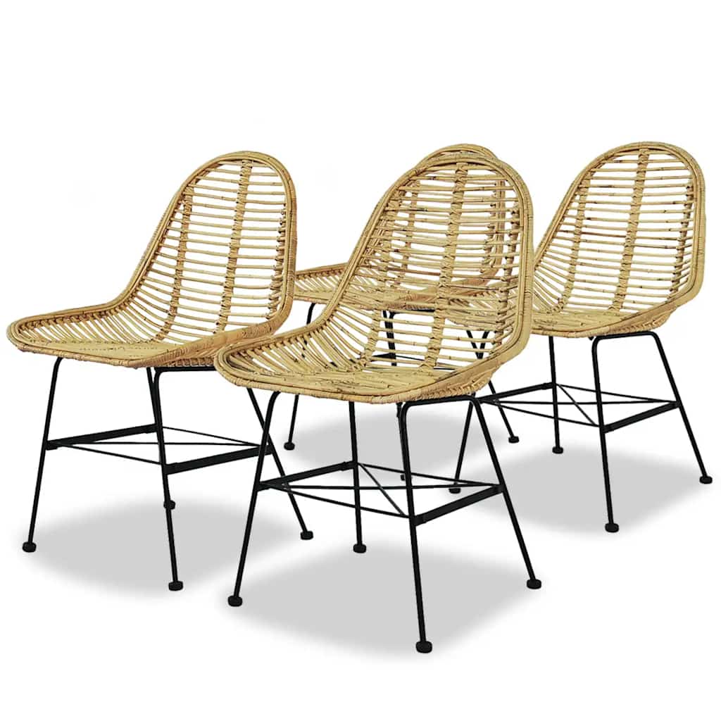 Chaises à manger lot de 4 rotin naturel