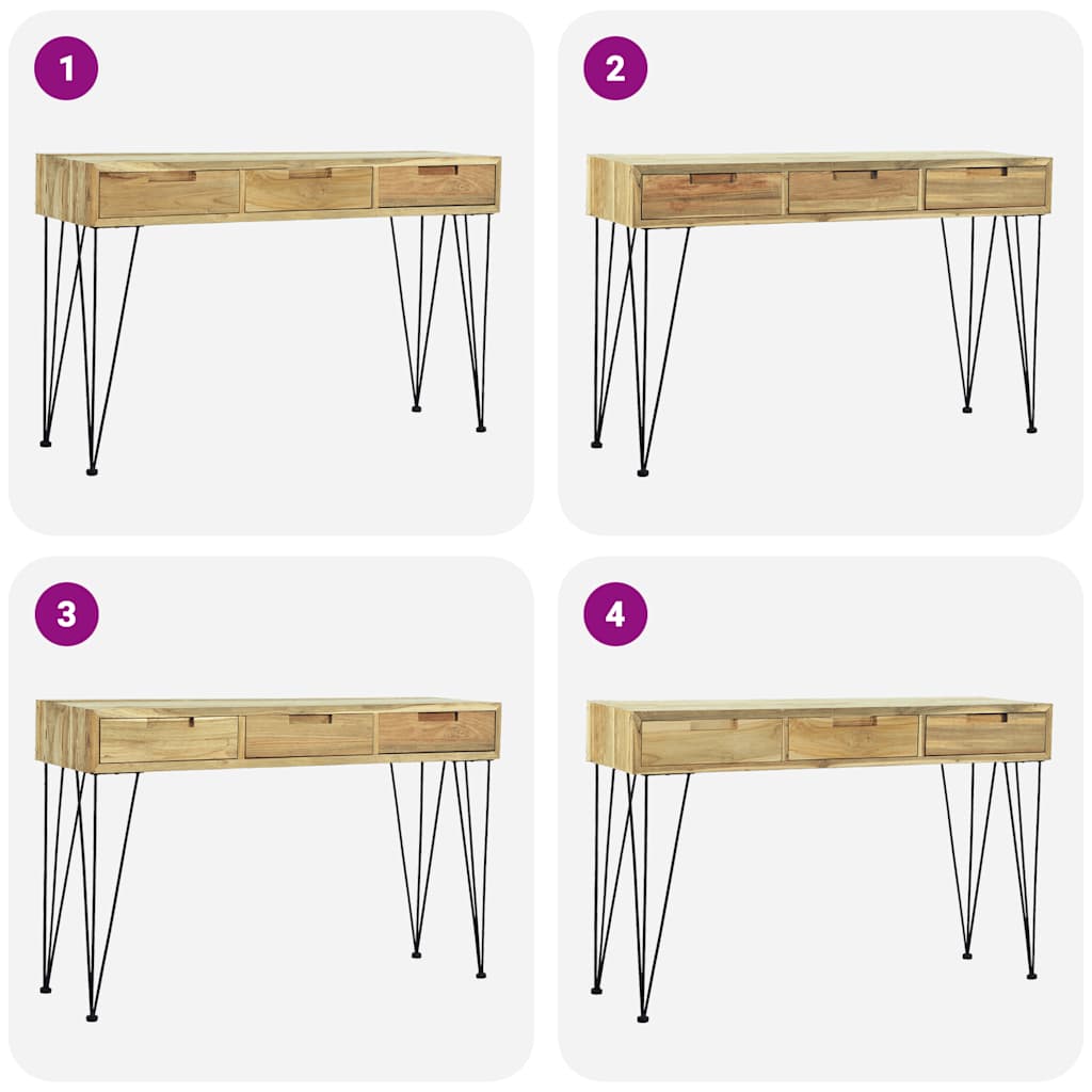 Table console 120x35x76 cm Teck massif - XIOS