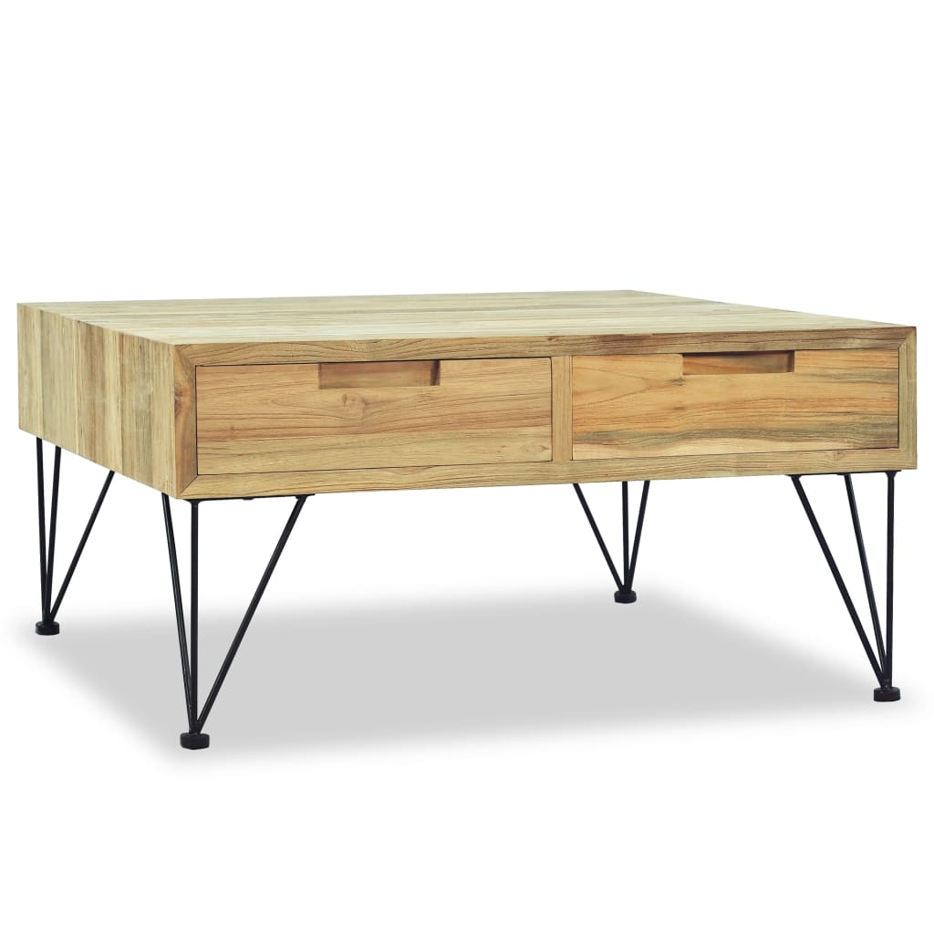 Table basse 80x80x40 cm Teck massif - XIOS