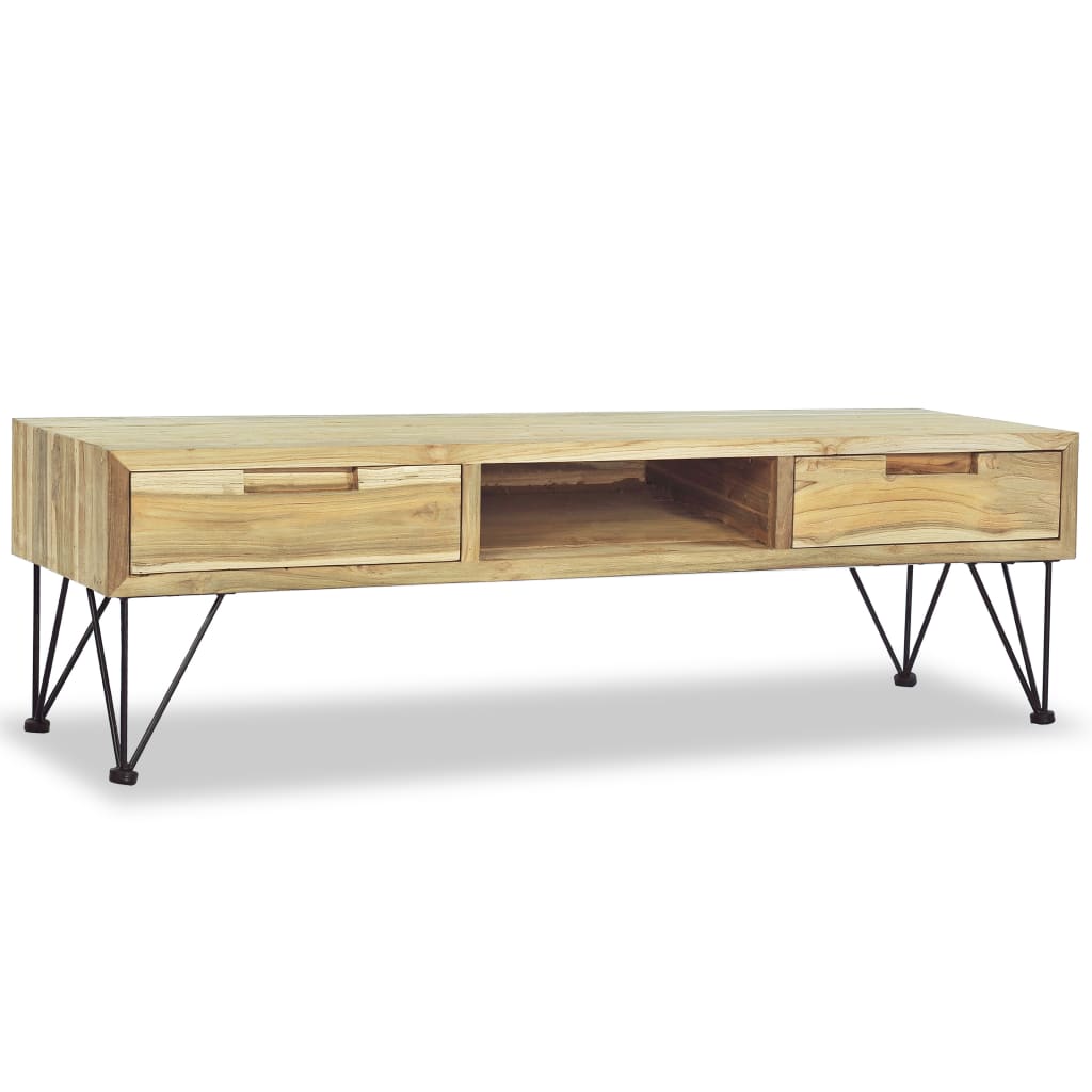 Meuble TV 120x35x35 cm Teck massif - XIOS