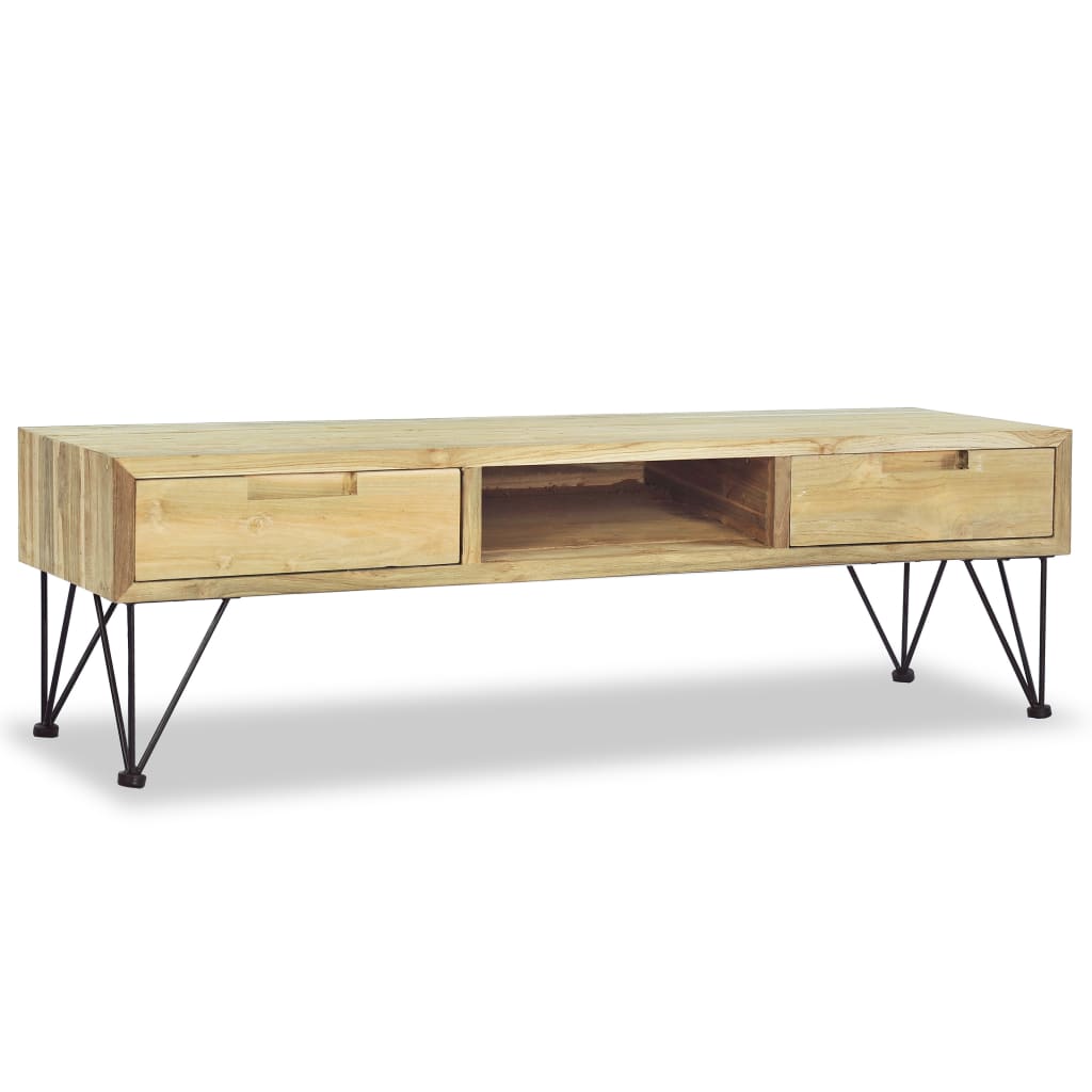 Meuble TV 120x35x35 cm Teck massif - XIOS