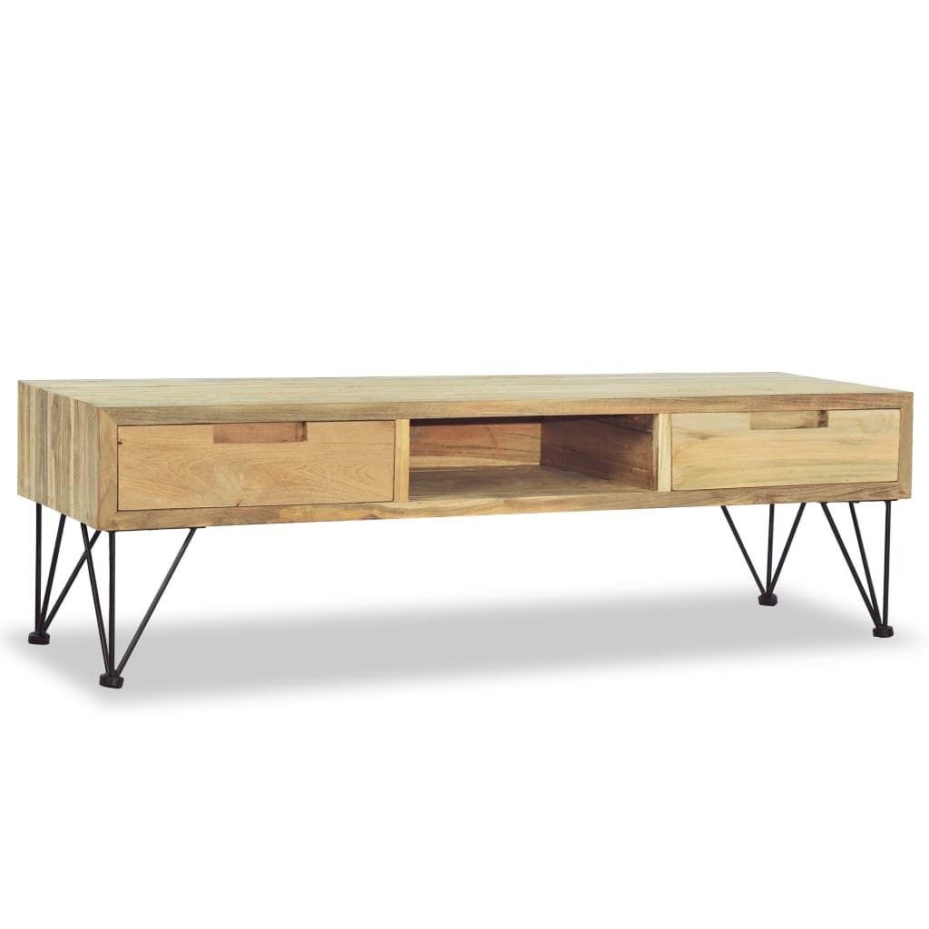 Meuble TV 120x35x35 cm Teck massif - XIOS