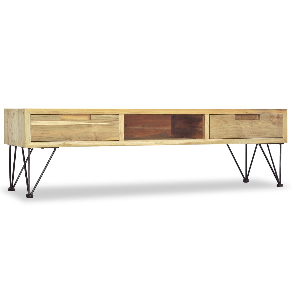 Meuble TV 120x35x35 cm Teck massif - XIOS