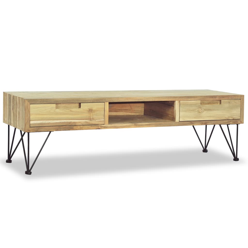 Meuble TV 120x35x35 cm Teck massif - XIOS