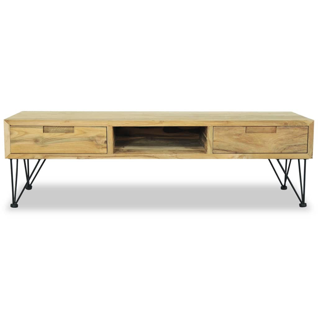 Meuble TV 120x35x35 cm Teck massif - XIOS