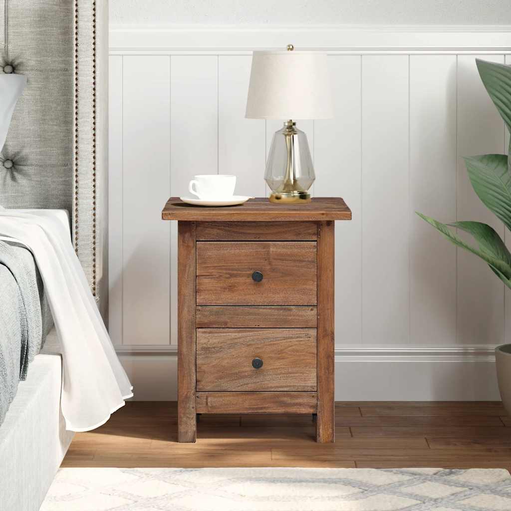Table de chevet bois massif d'acajou 40x30x51 cm - XIOS