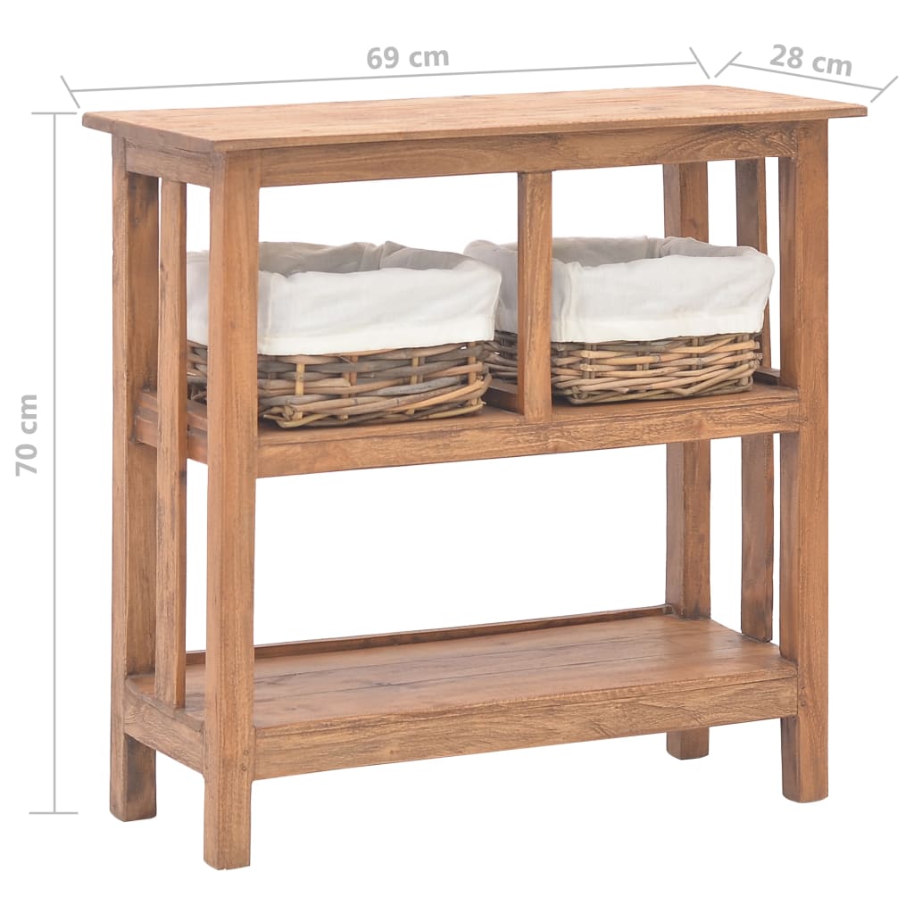 Table console bois d'acajou massif 69x28x70 cm - XIOS