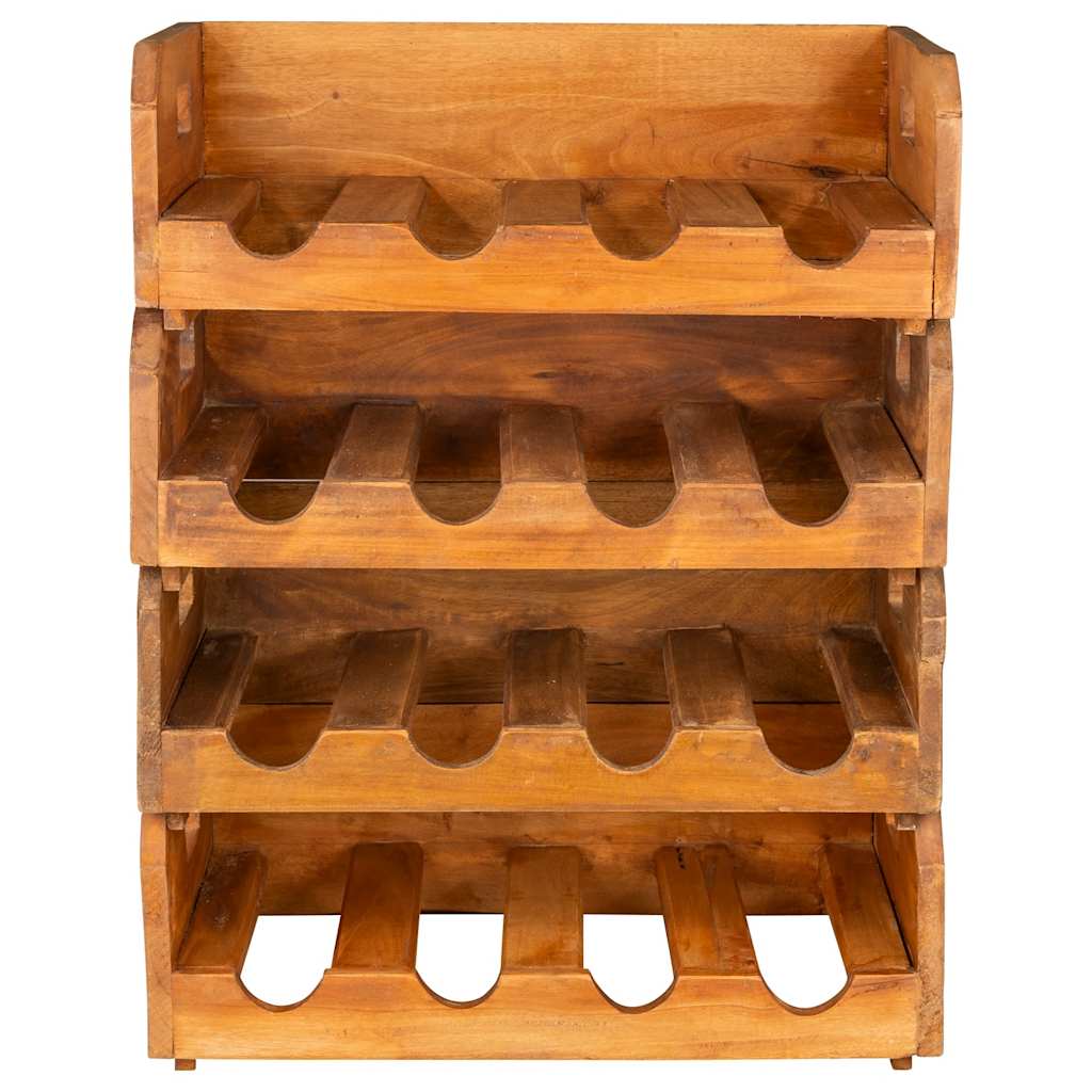 Casiers à bouteilles 4pcs de 16 bouteilles bois d'acajou massif - XIOS