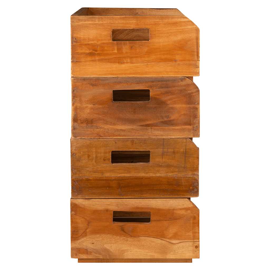 Casiers à bouteilles 4pcs de 16 bouteilles bois d'acajou massif - XIOS