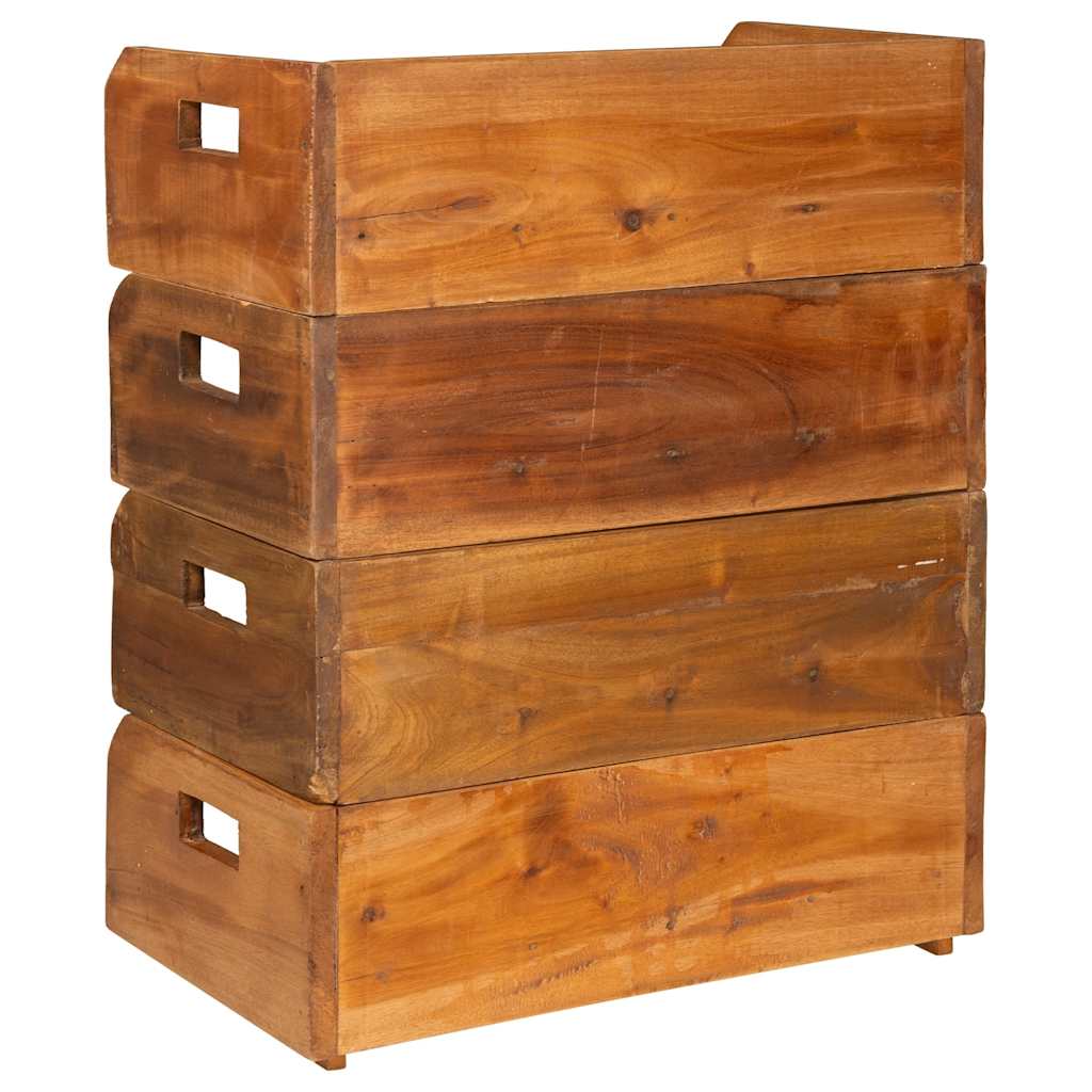 Casiers à bouteilles 4pcs de 16 bouteilles bois d'acajou massif - XIOS