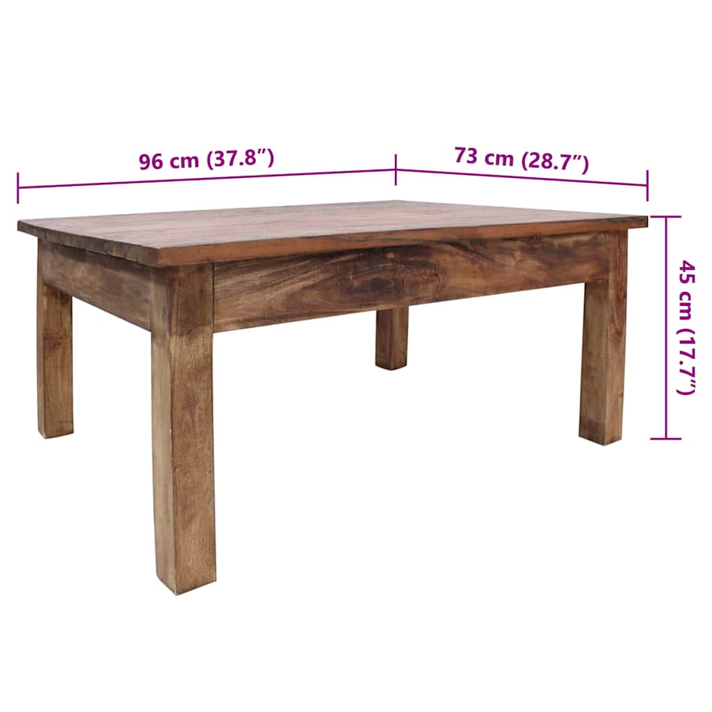 Table basse bois d'acajou massif 96x73x45 cm - XIOS