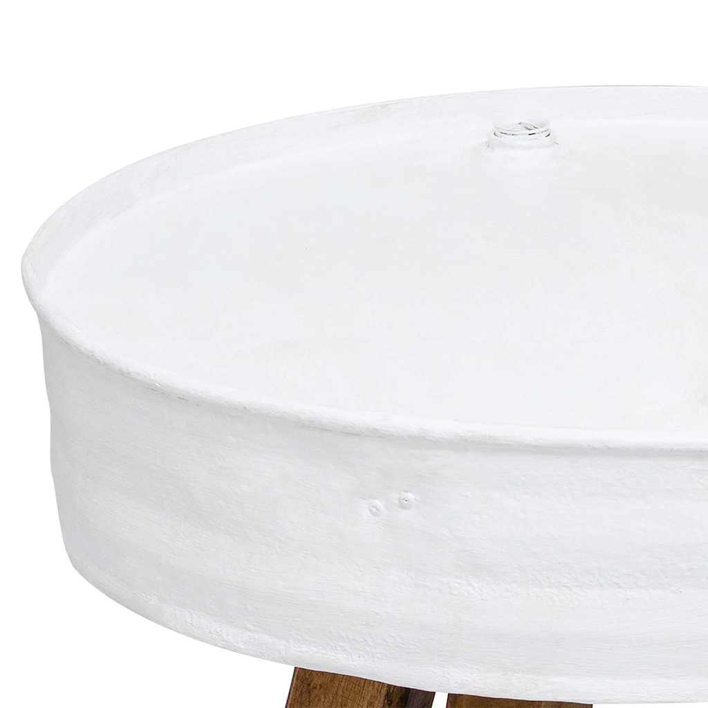 Table basse Bois de récupération massif 60x45 cm Blanc - XIOS