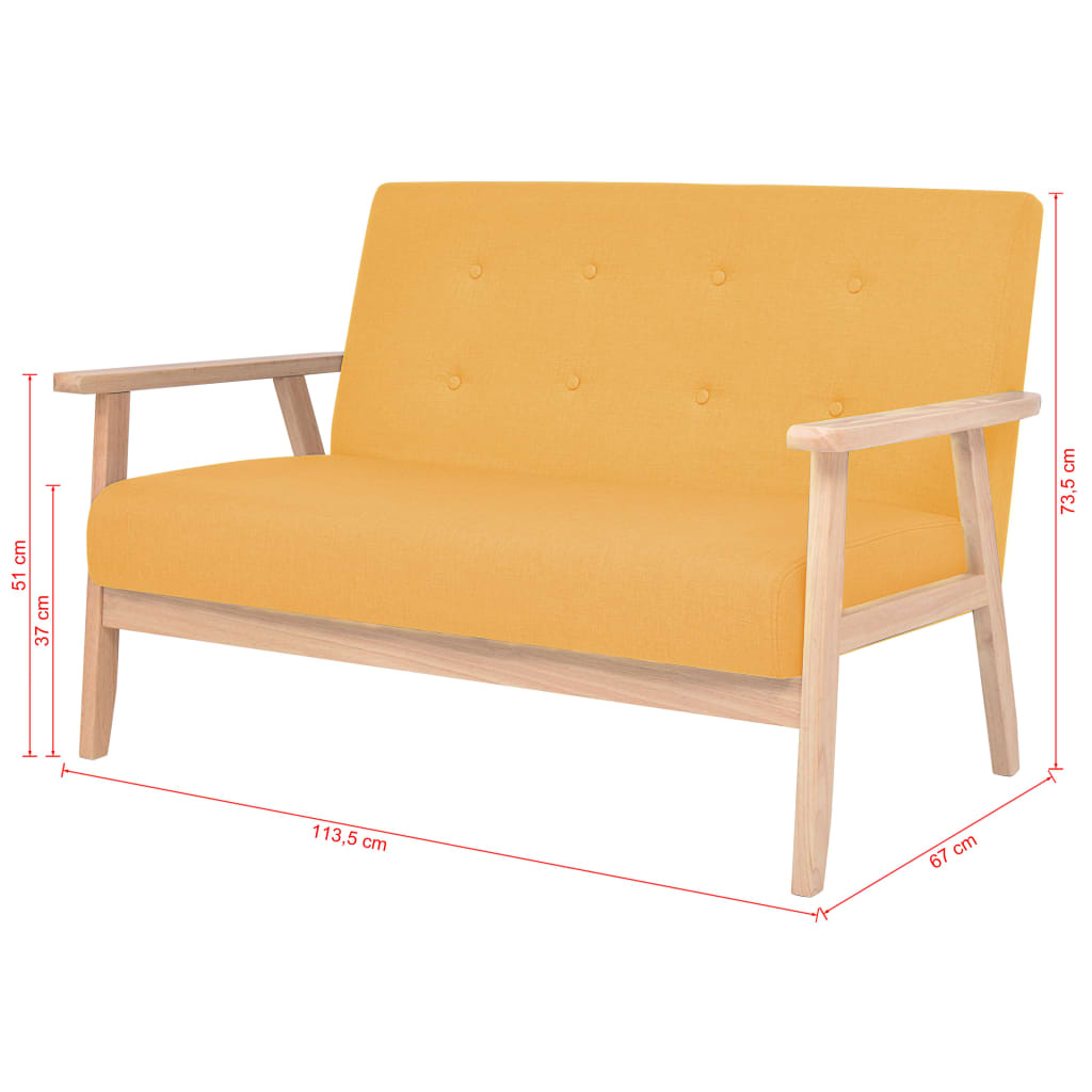 Canapé à 2 places Tissu Jaune - XIOS