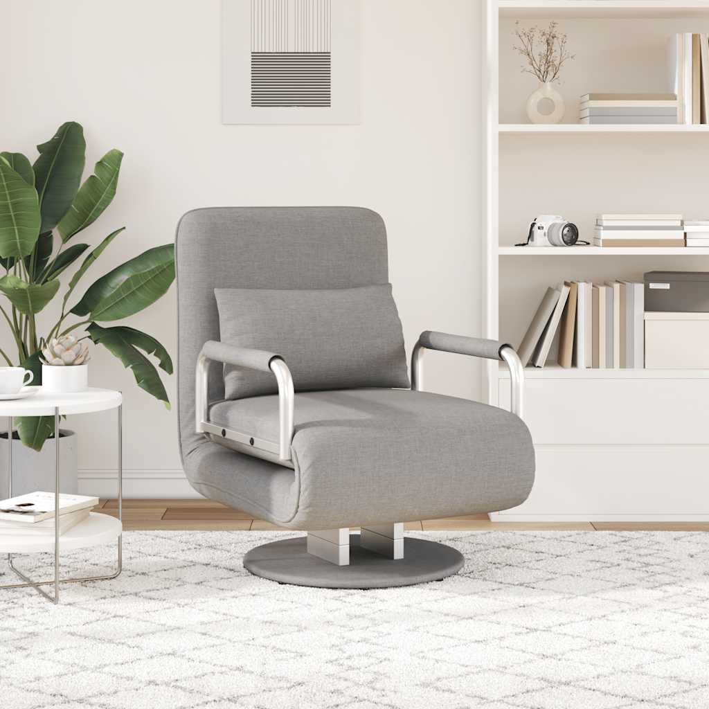 Fauteuil pivotant et canapé-lit Gris clair Tissu - XIOS