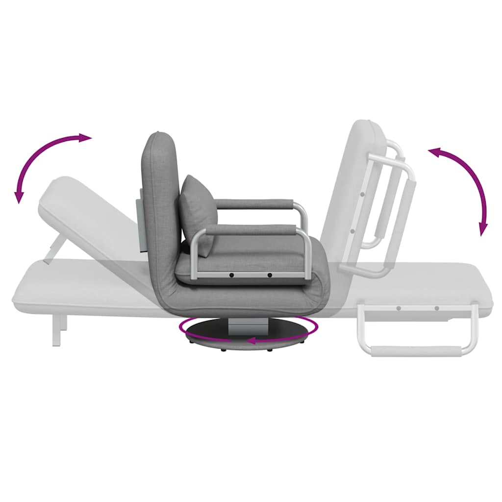 Fauteuil pivotant et canapé-lit Gris clair Tissu - XIOS