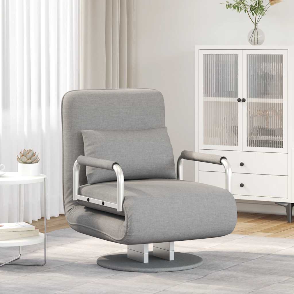 Fauteuil pivotant et canapé-lit Gris clair Tissu - XIOS