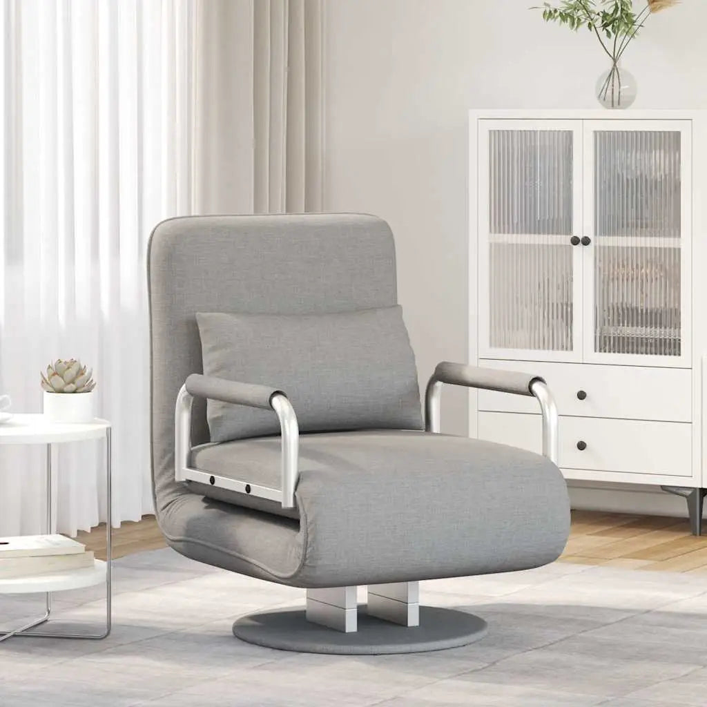 Fauteuil pivotant et canapé-lit Gris clair Tissu - XIOS