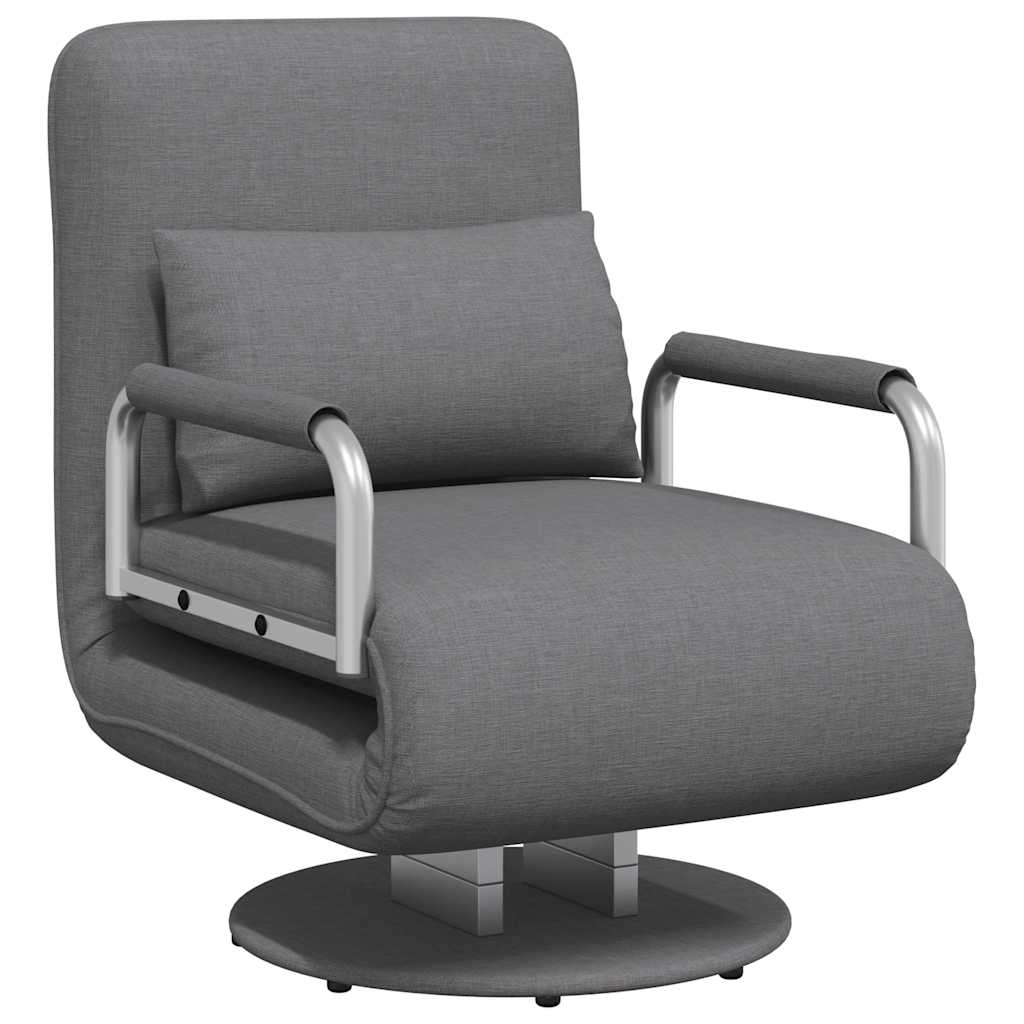 Fauteuil pivotant et canapé-lit gris foncé tissu - XIOS