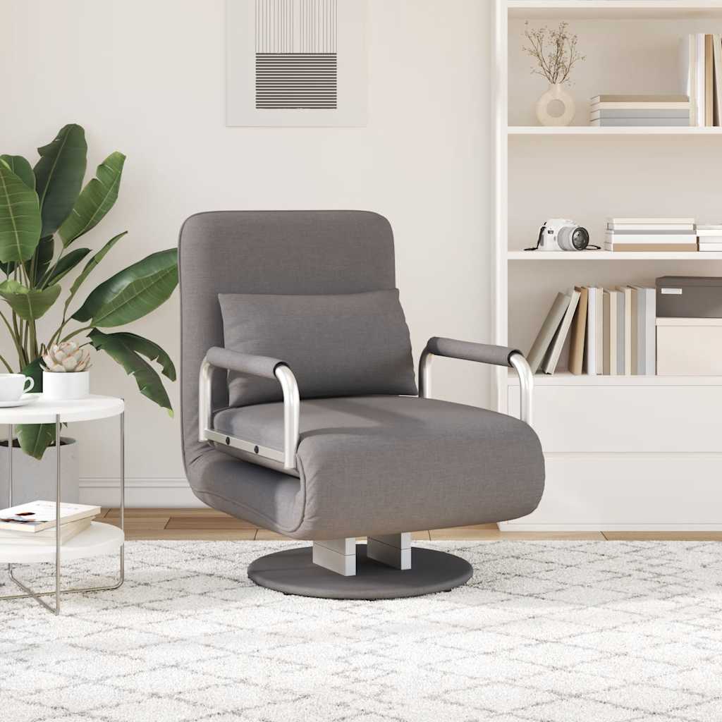 Fauteuil pivotant et canapé-lit gris foncé tissu - XIOS