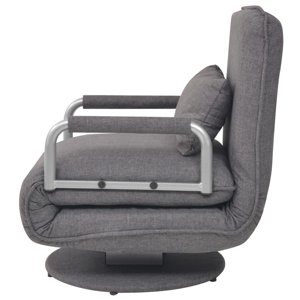 Fauteuil pivotant et canapé-lit gris foncé tissu - XIOS