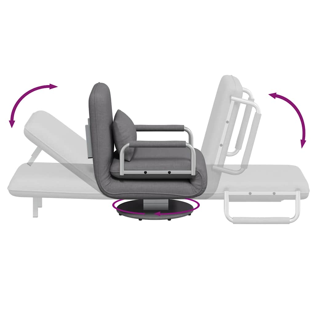 Fauteuil pivotant et canapé-lit gris foncé tissu - XIOS