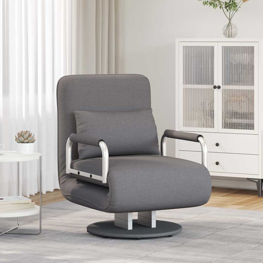 Fauteuil pivotant et canapé-lit gris foncé tissu