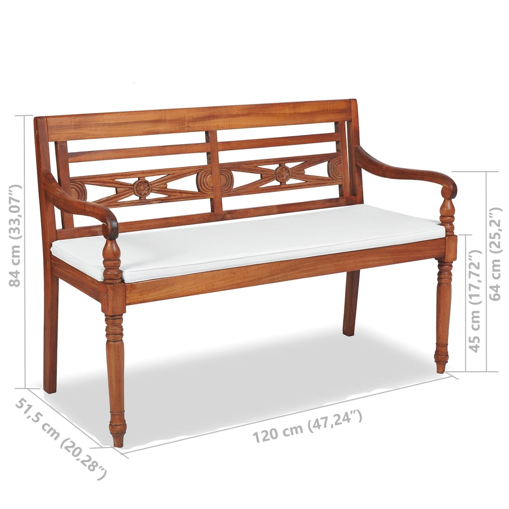 Salon de jardin avec coussins 4 pcs bois de teck solide - XIOS