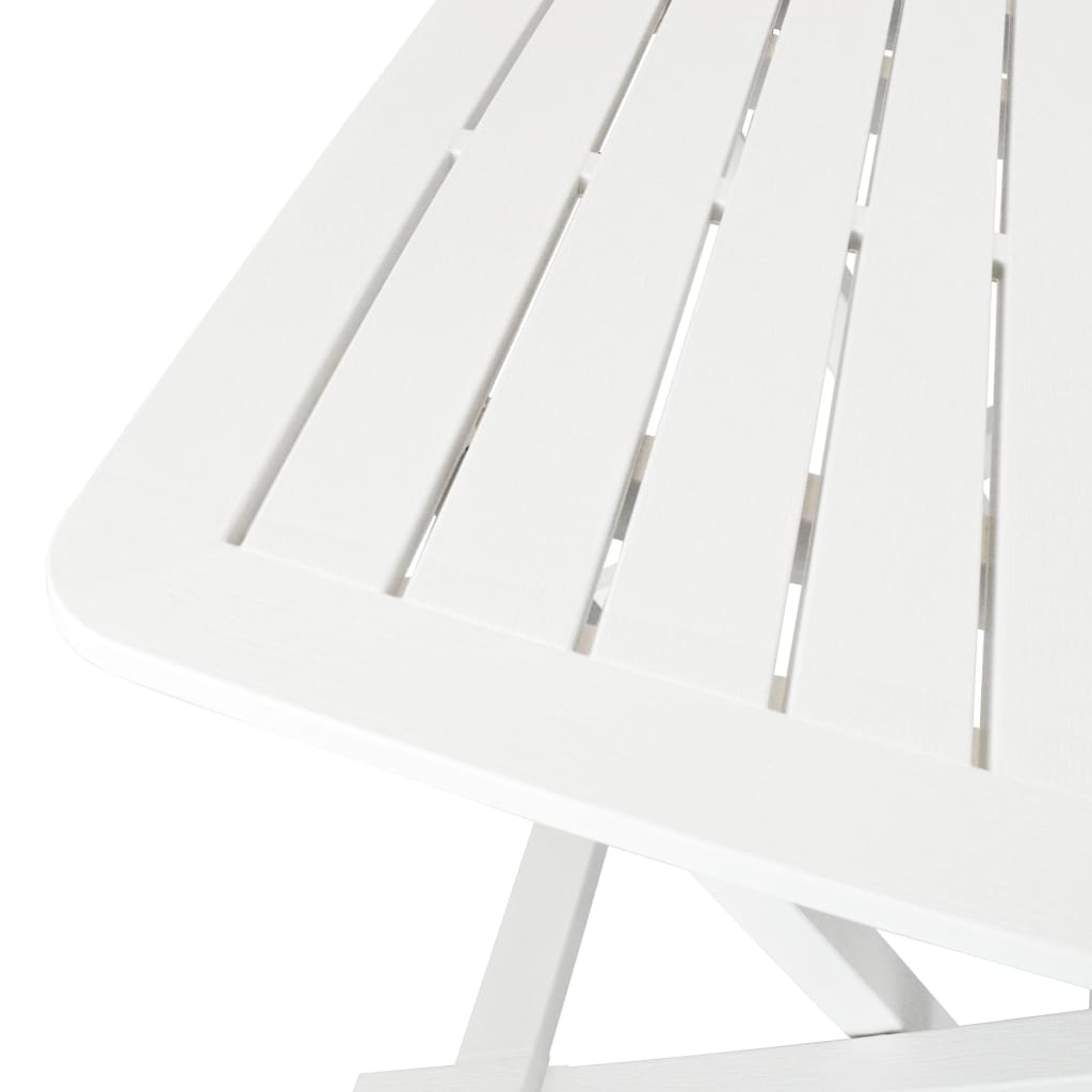 Ensemble de bistro pliable 3 pcs Plastique Blanc - XIOS