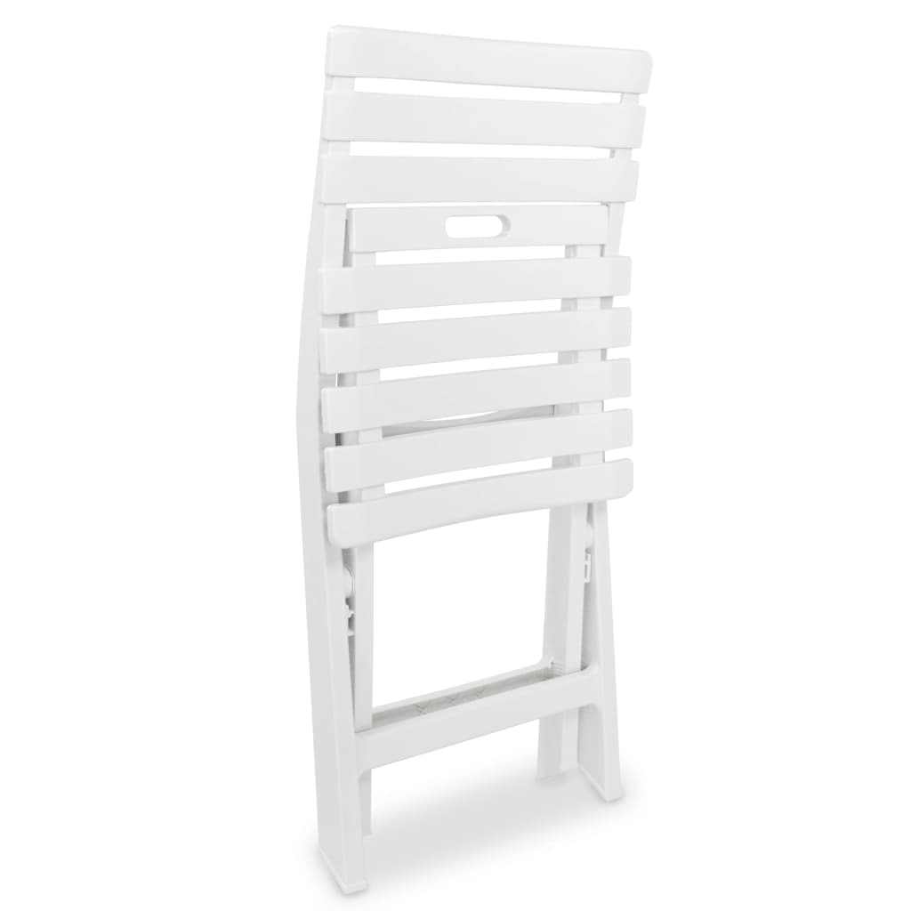 Ensemble de bistro pliable 3 pcs Plastique Blanc - XIOS