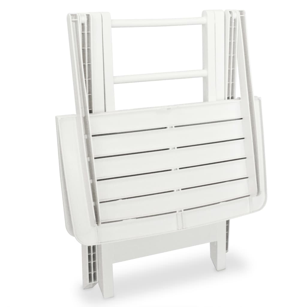Ensemble de bistro pliable 3 pcs Plastique Blanc - XIOS