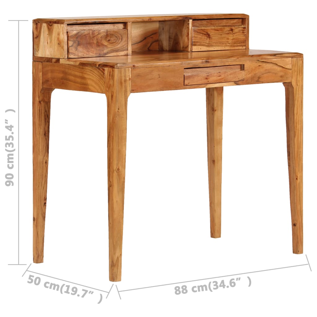 Bureau avec tiroirs Bois massif 88 x 50 x 90 cm - XIOS