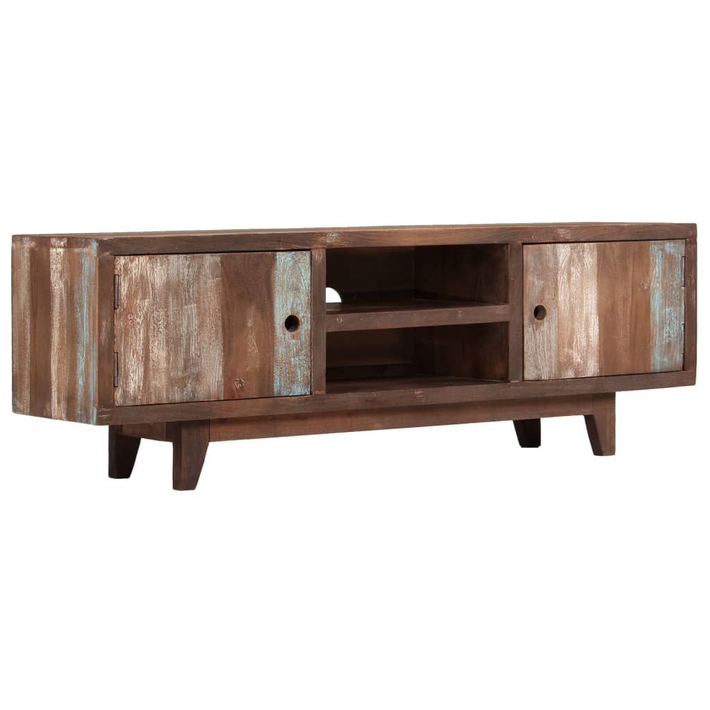 Meuble TV Bois d'acacia massif Vintage 118 x 30 x 40 cm - XIOS