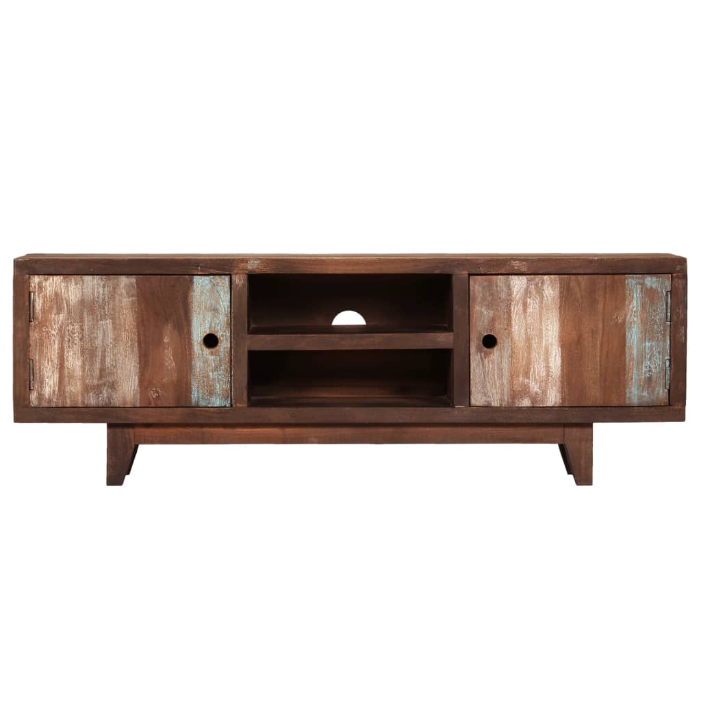 Meuble TV Bois d'acacia massif Vintage 118 x 30 x 40 cm - XIOS