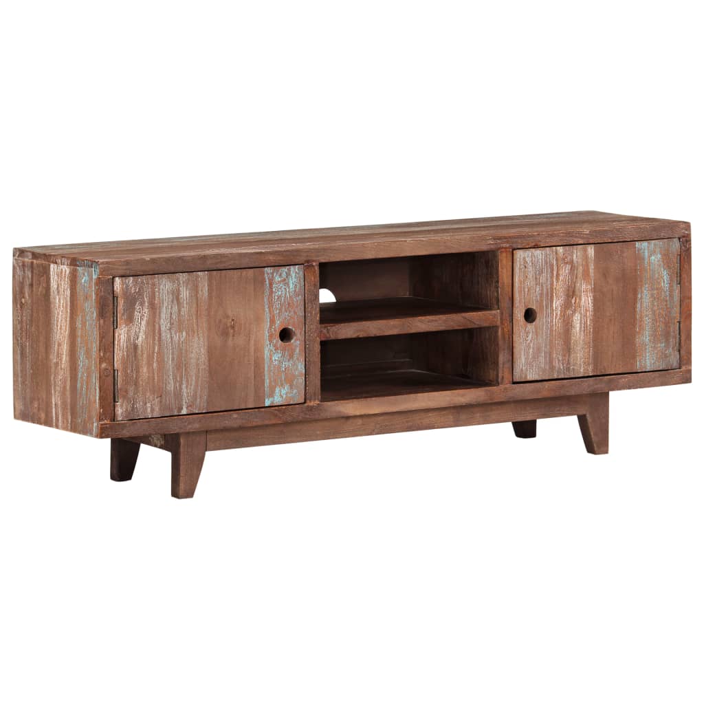 Meuble TV Bois d'acacia massif Vintage 118 x 30 x 40 cm - XIOS