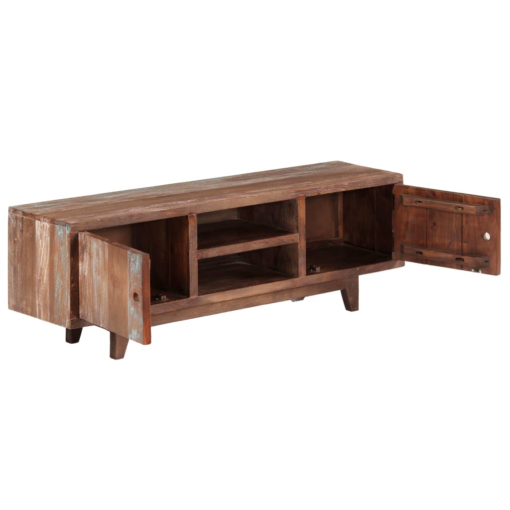 Meuble TV Bois d'acacia massif Vintage 118 x 30 x 40 cm - XIOS