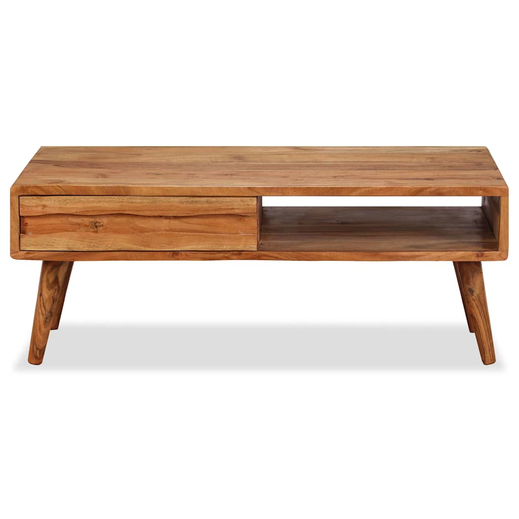 Table basse Bois massif avec tiroir sculpté 100x50x40 cm - XIOS
