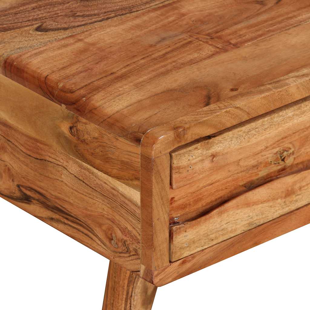 Table basse Bois massif avec tiroir sculpté 100x50x40 cm - XIOS