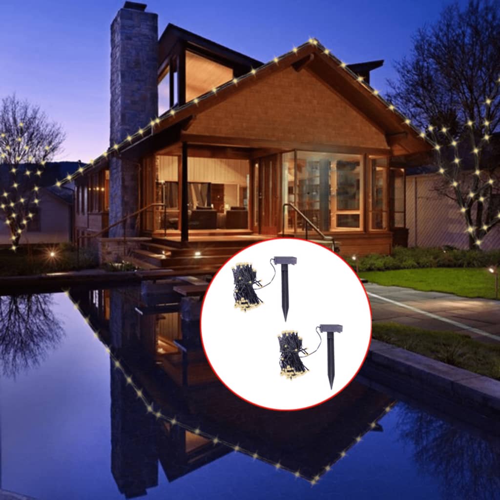 Guirlande lumineuse solaire LED 2 pcs Blanc chaud - XIOS