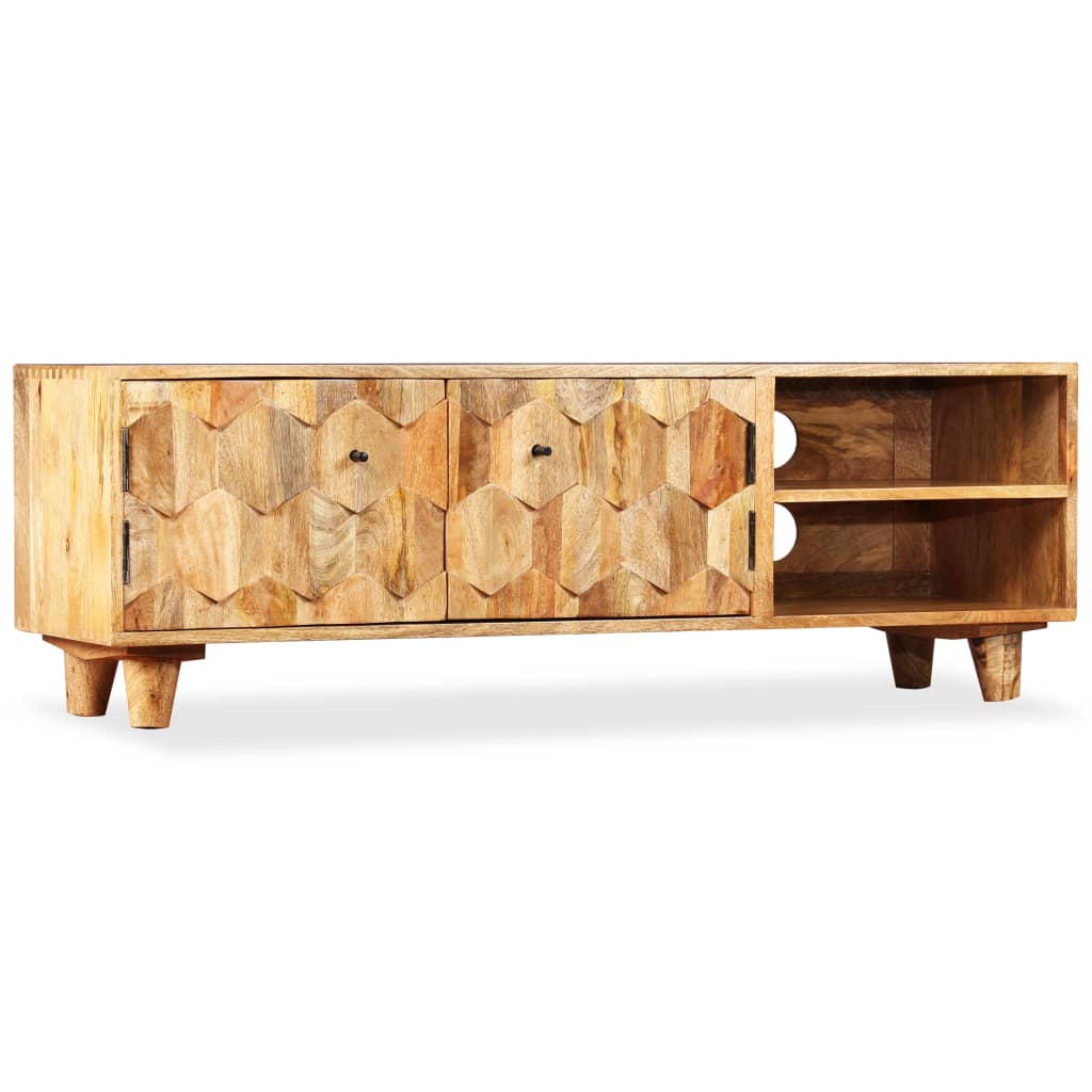 Meuble TV Bois massif de manguier 118 x 35 x 40 cm - XIOS