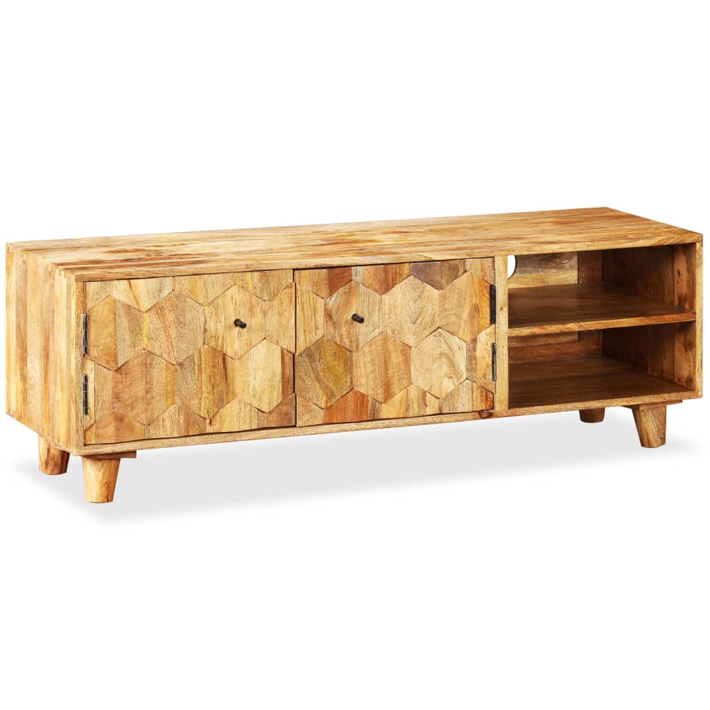 Meuble TV Bois massif de manguier 118 x 35 x 40 cm - XIOS