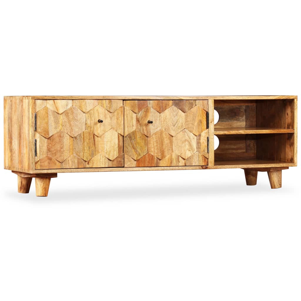 Meuble TV Bois massif de manguier 118 x 35 x 40 cm - XIOS