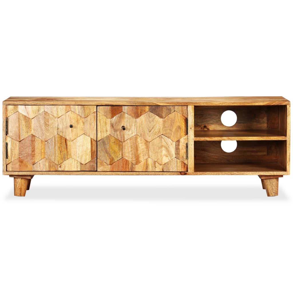 Meuble TV Bois massif de manguier 118 x 35 x 40 cm - XIOS